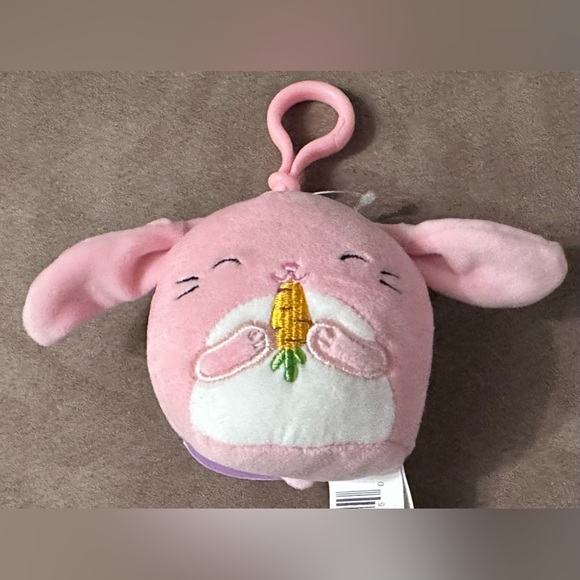 Kellytoy Bop the Carrot Bunny Squishmallow Clip-on Backpack Stuffed Plush Toy - Picture 4 of 13